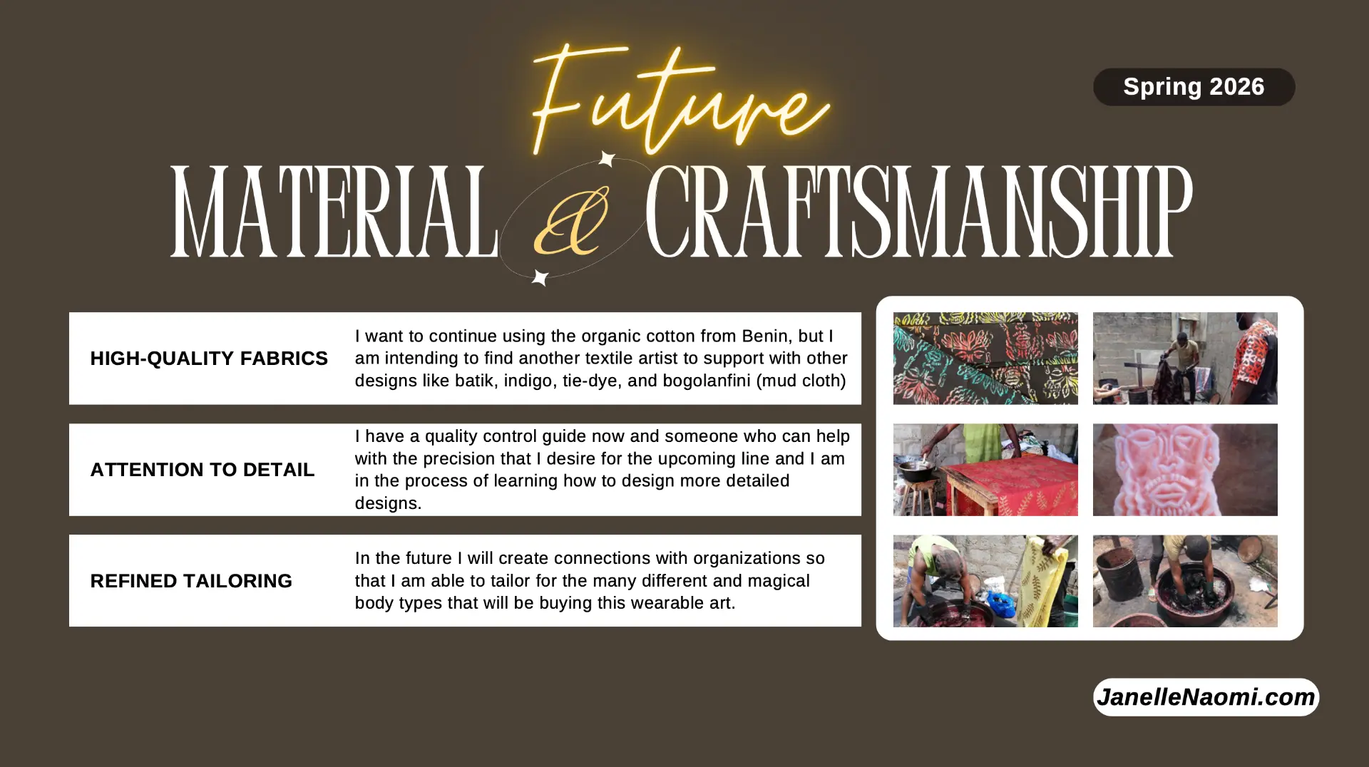 Future Material & Craftsmanship — fabrics and making